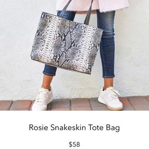 summer & rose faux snakeskin tote